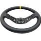 NRG - DEEP DISH SPORT STEERING WHEEL REINFORCED VERSION W/ TWO SPOKE CENTER W/ ARROW CUT OUT 3IN DEEP DISH