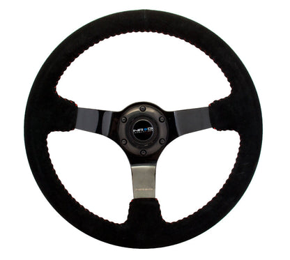 NRG - DEEP DISH SPORT STEERING WHEEL REINFORCED VERSION W/ THREE SPOKE CENTER 3IN DEEP DISH