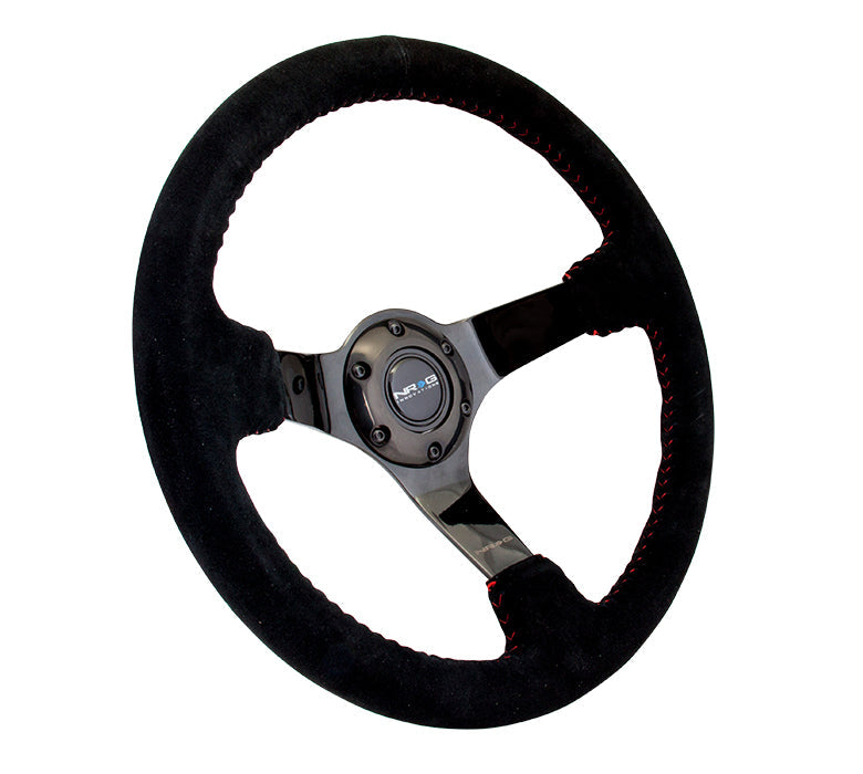 NRG - DEEP DISH SPORT STEERING WHEEL REINFORCED VERSION W/ THREE SPOKE CENTER 3IN DEEP DISH