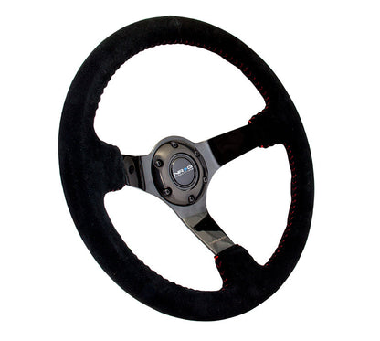 NRG - DEEP DISH SPORT STEERING WHEEL REINFORCED VERSION W/ THREE SPOKE CENTER 3IN DEEP DISH