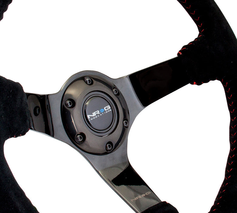 NRG - DEEP DISH SPORT STEERING WHEEL REINFORCED VERSION W/ THREE SPOKE CENTER 3IN DEEP DISH