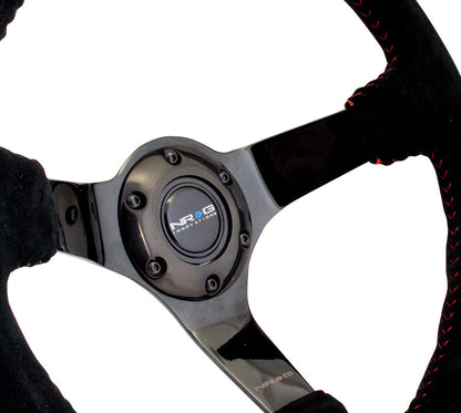NRG - DEEP DISH SPORT STEERING WHEEL REINFORCED VERSION W/ THREE SPOKE CENTER 3IN DEEP DISH
