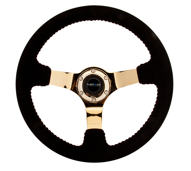 NRG -DEEP DISH SPORT STEERING WHEEL REINFORCED VERSION W/ THREE SPOKE CENTER 3IN DEEP DISH