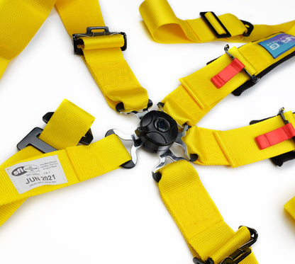 NRG - SFI SEAT BELT HARNESSS CAM LOCK - 5PT - YELLOW (SBH-B6PCYL)