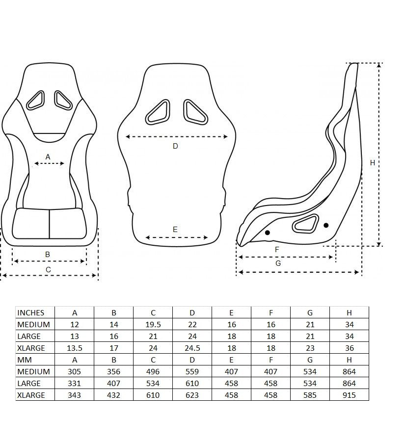NRG - Reclinable Racing Seat Omega in Vinyl