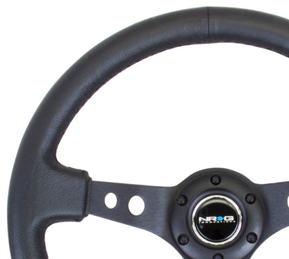NRG - DEEP DISH SPORT STEERING WHEEL REINFORCED VERSION W/ THREE SPOKE CENTER W/ ROUND HOLES 3IN DEEP DISH