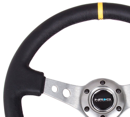 NRG - DEEP DISH SPORT STEERING WHEEL REINFORCED VERSION W/ THREE SPOKE CENTER W/ ROUND HOLES 3IN DEEP DISH
