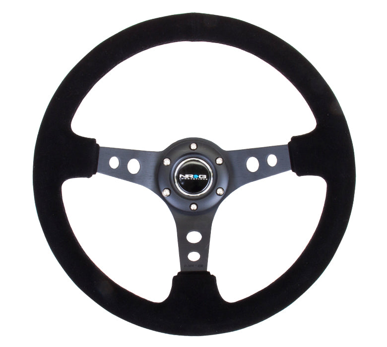 NRG - DEEP DISH SPORT STEERING WHEEL REINFORCED VERSION W/ THREE SPOKE CENTER W/ ROUND HOLES 3IN DEEP DISH
