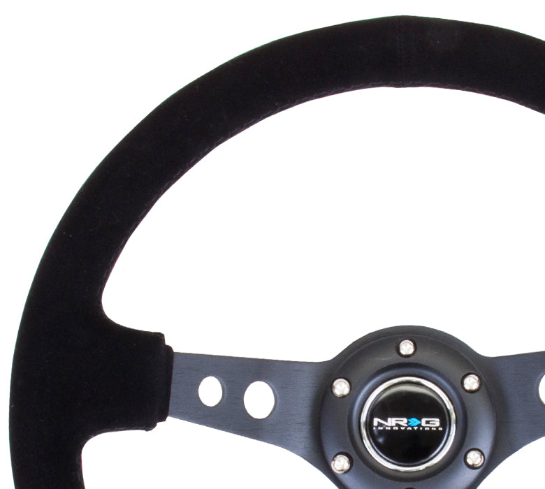 NRG - DEEP DISH SPORT STEERING WHEEL REINFORCED VERSION W/ THREE SPOKE CENTER W/ ROUND HOLES 3IN DEEP DISH