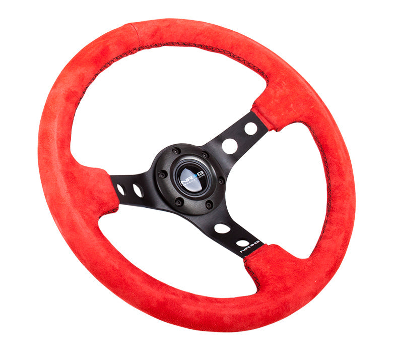 NRG - DEEP DISH SPORT STEERING WHEEL REINFORCED VERSION W/ THREE SPOKE CENTER W/ ROUND HOLES 3IN DEEP DISH