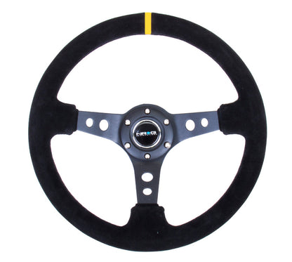 NRG - DEEP DISH SPORT STEERING WHEEL REINFORCED VERSION W/ THREE SPOKE CENTER W/ ROUND HOLES 3IN DEEP DISH