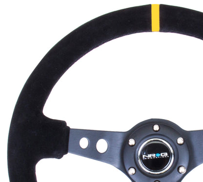NRG - DEEP DISH SPORT STEERING WHEEL REINFORCED VERSION W/ THREE SPOKE CENTER W/ ROUND HOLES 3IN DEEP DISH