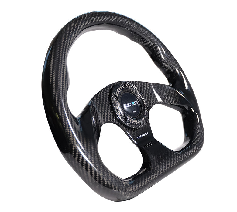 NRG - CARBON FIBER SERIES STEERING WHEEL FLAT BOTTOM DESIGN ALL CARBON