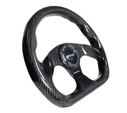 NRG - CARBON FIBER SERIES STEERING WHEEL FLAT BOTTOM DESIGN ALL CARBON