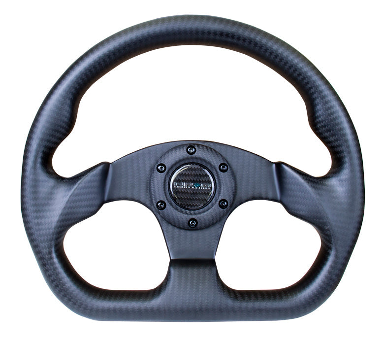 NRG - CARBON FIBER SERIES STEERING WHEEL FLAT BOTTOM DESIGN ALL CARBON