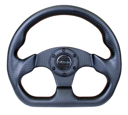 NRG - CARBON FIBER SERIES STEERING WHEEL FLAT BOTTOM DESIGN ALL CARBON