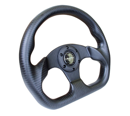 NRG - CARBON FIBER SERIES STEERING WHEEL FLAT BOTTOM DESIGN ALL CARBON