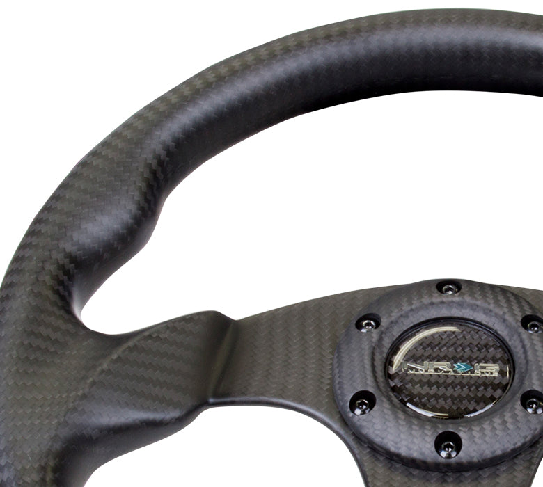 NRG - CARBON FIBER SERIES STEERING WHEEL FLAT BOTTOM DESIGN ALL CARBON