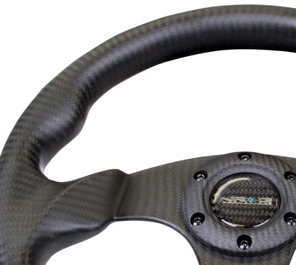 NRG - CARBON FIBER SERIES STEERING WHEEL FLAT BOTTOM DESIGN ALL CARBON