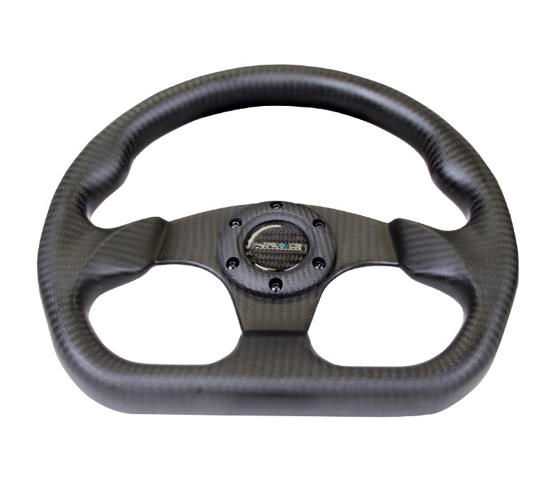 NRG - CARBON FIBER SERIES STEERING WHEEL FLAT BOTTOM DESIGN ALL CARBON