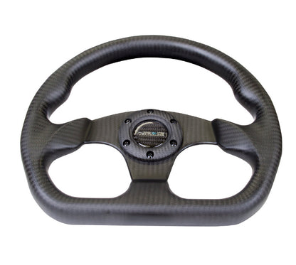 NRG - CARBON FIBER SERIES STEERING WHEEL FLAT BOTTOM DESIGN ALL CARBON