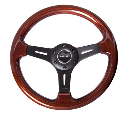 NRG - VOLANTE DE MADEIRA VINTAGE COM CENTRO DE TRÊS RAIOS
