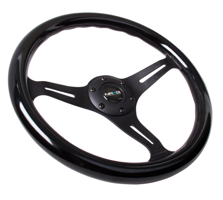 NRG - CLASSIC WOOD STEERING WHEEL W/ THREE SPOKE CENTER W/ SLITS