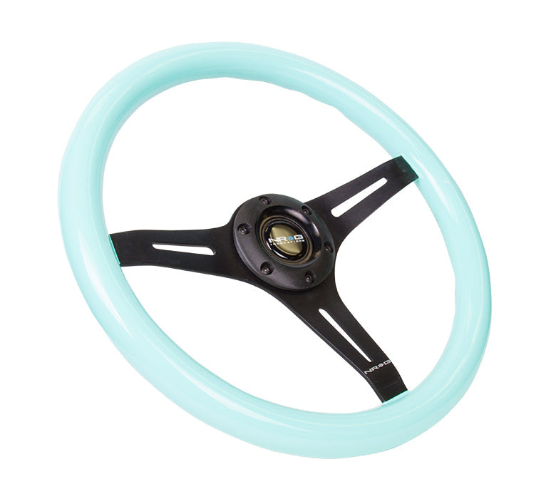 NRG - CLASSIC WOOD STEERING WHEEL W/ THREE SPOKE CENTER W/ SLITS