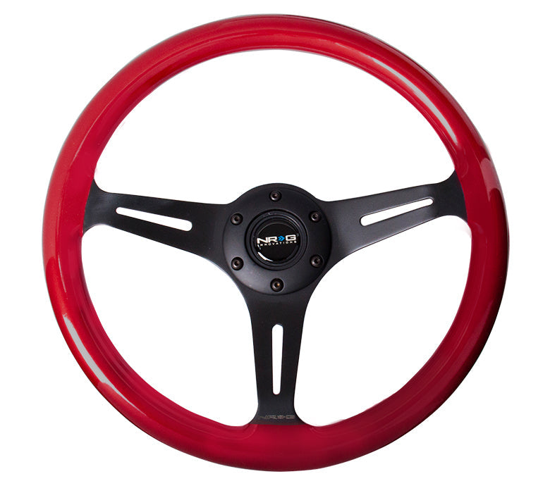NRG - CLASSIC WOOD STEERING WHEEL W/ THREE SPOKE CENTER W/ SLITS