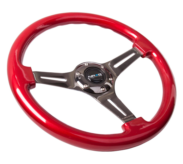 NRG - CLASSIC WOOD STEERING WHEEL W/ THREE SPOKE CENTER W/ SLITS