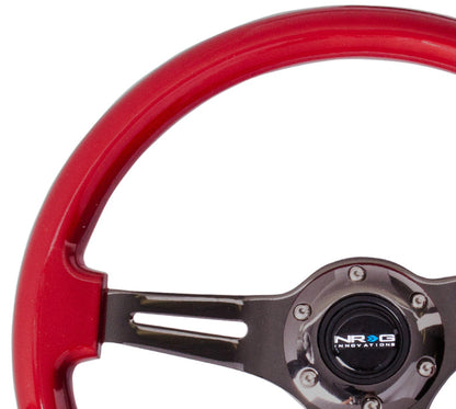 NRG - CLASSIC WOOD STEERING WHEEL W/ THREE SPOKE CENTER W/ SLITS