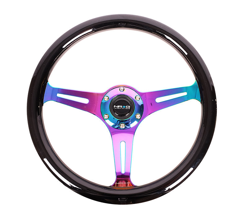 NRG - CLASSIC WOOD STEERING WHEEL W/ THREE SPOKE CENTER W/ SLITS