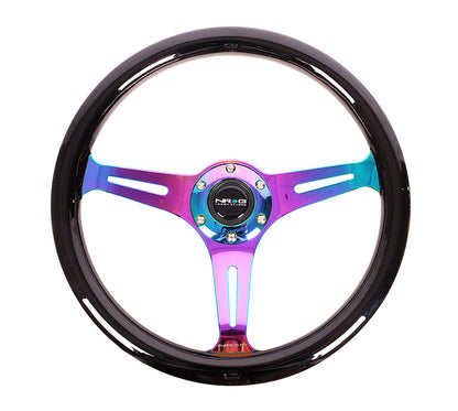 NRG - CLASSIC WOOD STEERING WHEEL W/ THREE SPOKE CENTER W/ SLITS