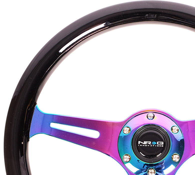 NRG - CLASSIC WOOD STEERING WHEEL W/ THREE SPOKE CENTER W/ SLITS