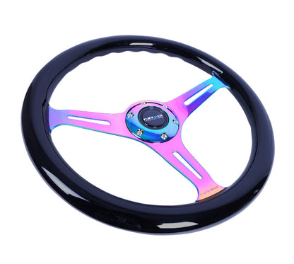 NRG - CLASSIC WOOD STEERING WHEEL W/ THREE SPOKE CENTER W/ SLITS