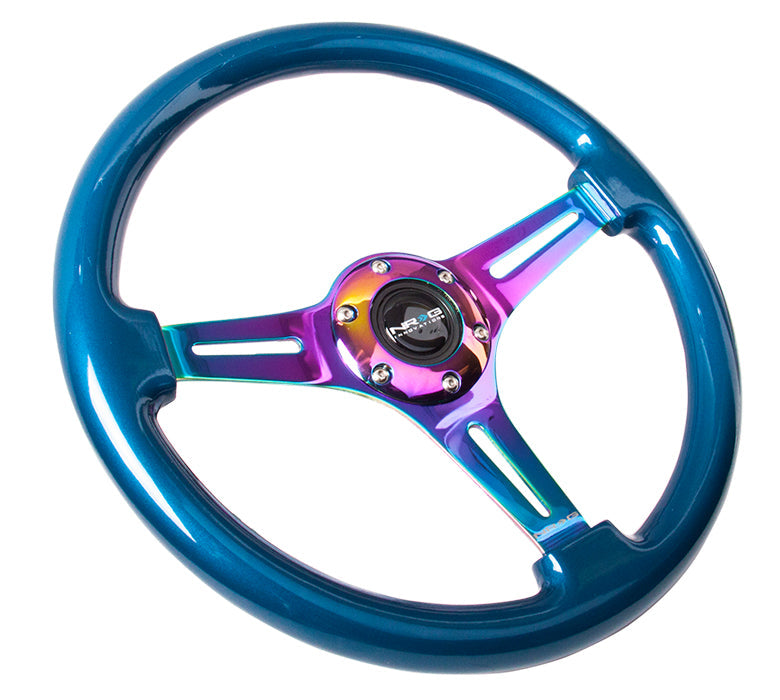 NRG - CLASSIC WOOD STEERING WHEEL W/ THREE SPOKE CENTER W/ SLITS