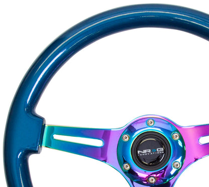 NRG - CLASSIC WOOD STEERING WHEEL W/ THREE SPOKE CENTER W/ SLITS