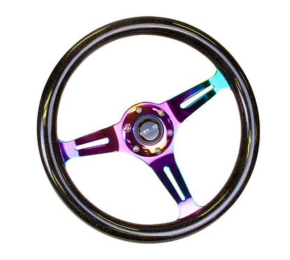 NRG - CLASSIC WOOD STEERING WHEEL W/ THREE SPOKE CENTER W/ SLITS