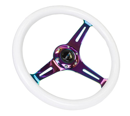 NRG - CLASSIC WOOD STEERING WHEEL W/ THREE SPOKE CENTER W/ SLITS