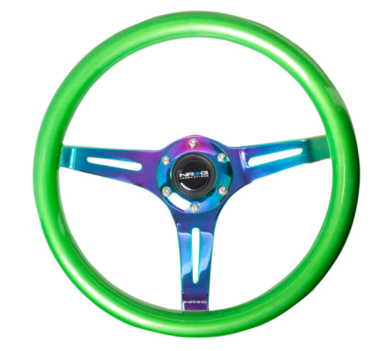 NRG - CLASSIC WOOD STEERING WHEEL W/ THREE SPOKE CENTER W/ SLITS