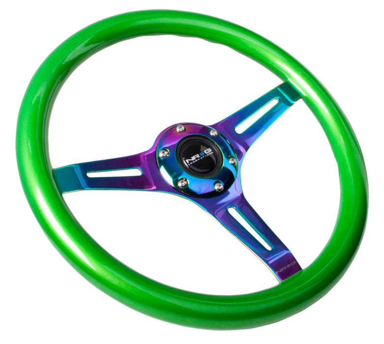 NRG - CLASSIC WOOD STEERING WHEEL W/ THREE SPOKE CENTER W/ SLITS