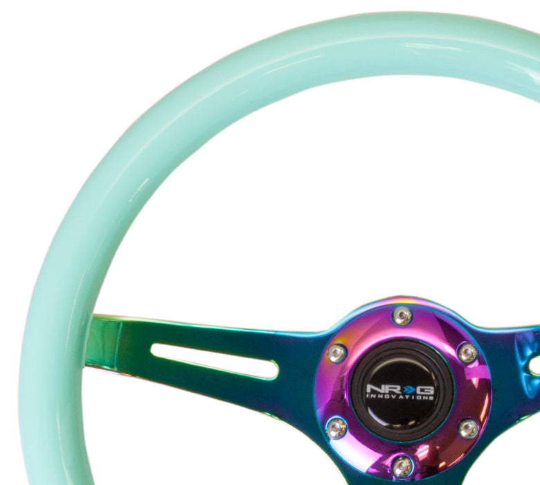 NRG - VOLANTE CLÁSICO DE MADERA CON CENTRO DE TRES RADIOS CON ARANDELAS