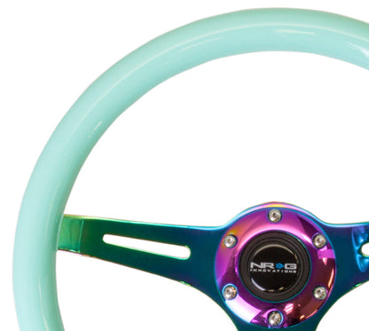 NRG - VOLANTE CLÁSICO DE MADERA CON CENTRO DE TRES RADIOS CON ARANDELAS