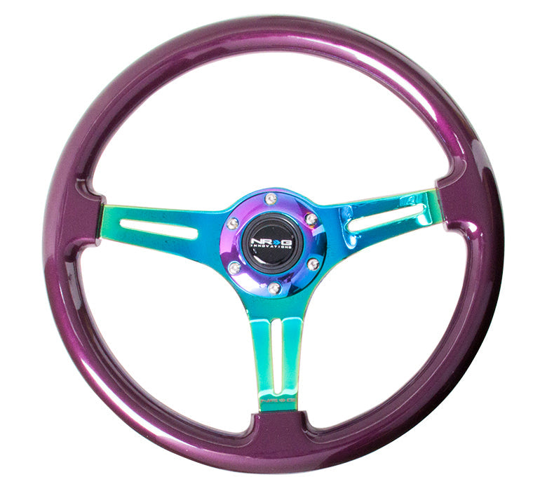 NRG - CLASSIC WOOD STEERING WHEEL W/ THREE SPOKE CENTER W/ SLITS