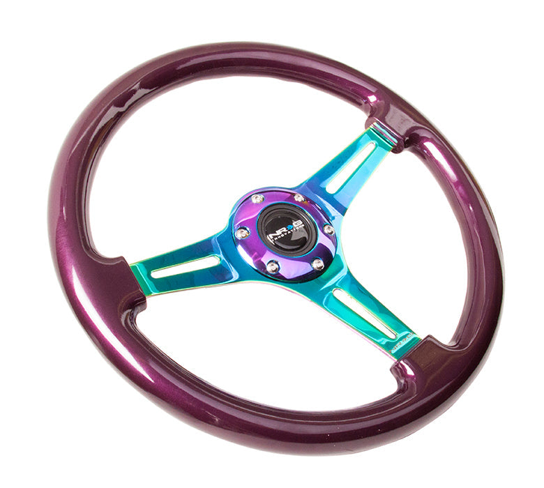 NRG - CLASSIC WOOD STEERING WHEEL W/ THREE SPOKE CENTER W/ SLITS