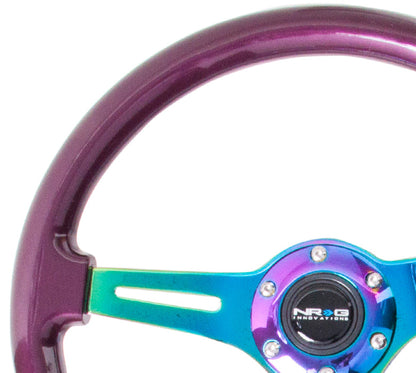 NRG - CLASSIC WOOD STEERING WHEEL W/ THREE SPOKE CENTER W/ SLITS