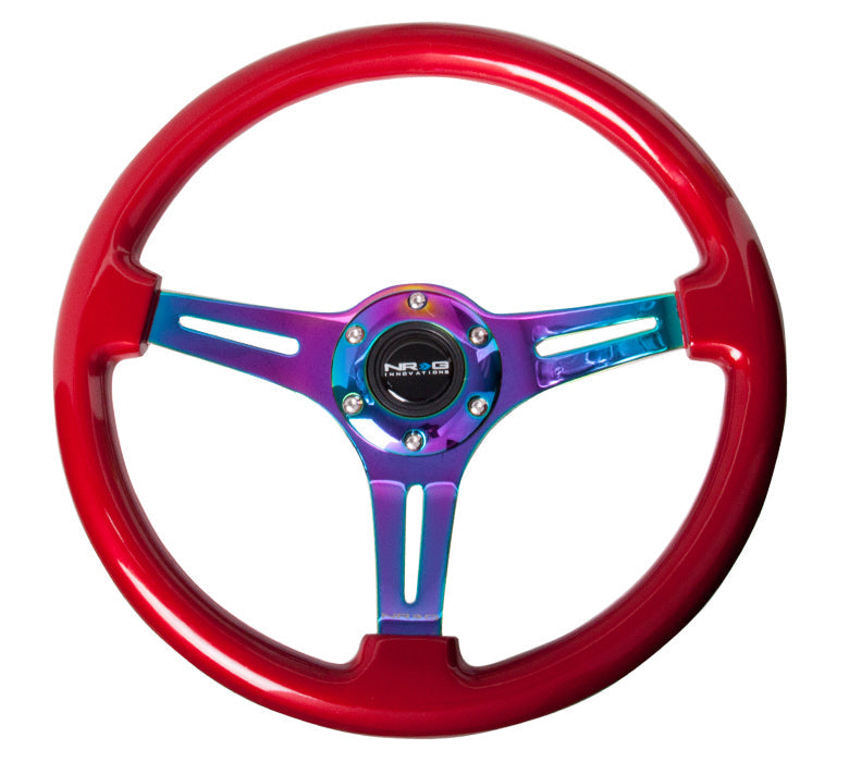 NRG - CLASSIC WOOD STEERING WHEEL W/ THREE SPOKE CENTER W/ SLITS