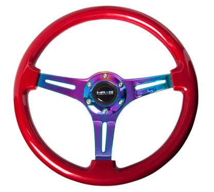 NRG - CLASSIC WOOD STEERING WHEEL W/ THREE SPOKE CENTER W/ SLITS