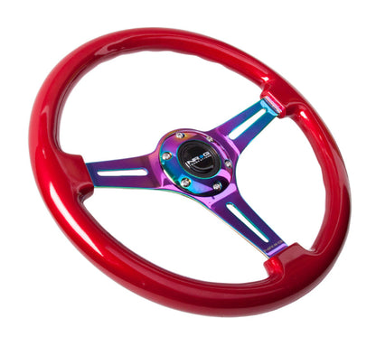 NRG - CLASSIC WOOD STEERING WHEEL W/ THREE SPOKE CENTER W/ SLITS