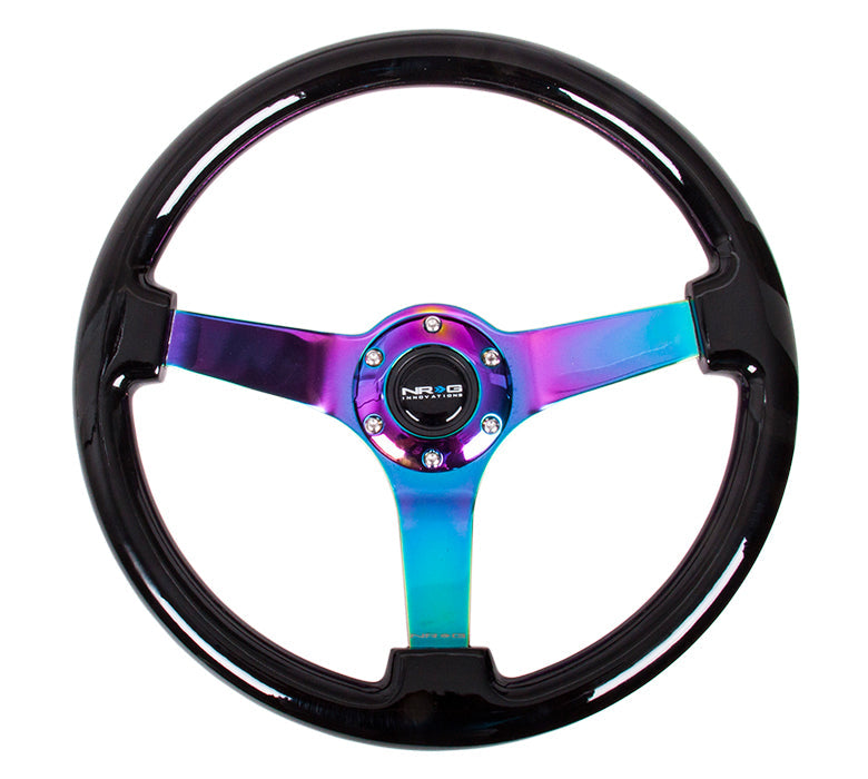 NRG - CLASSIC WOOD STEERING WHEEL REINFORCED VERSION W/ THREE SPOKE CENTER 3IN DEEP DISH